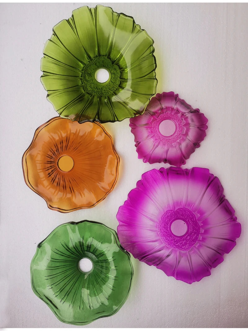 Pendente Floral em Vidro Colorido para Sala e Quarto — E27