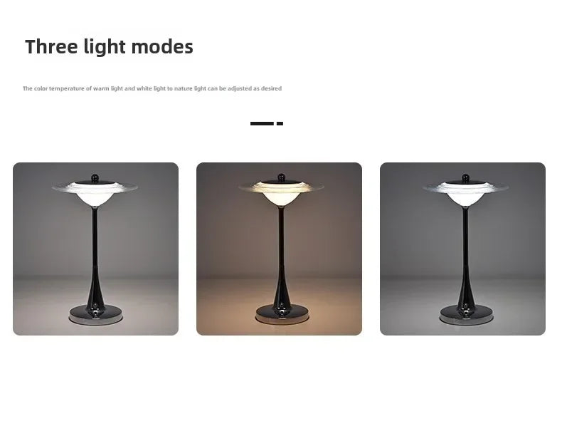 Luminária LED Disco Voador Recarregável Touch Cabeceira