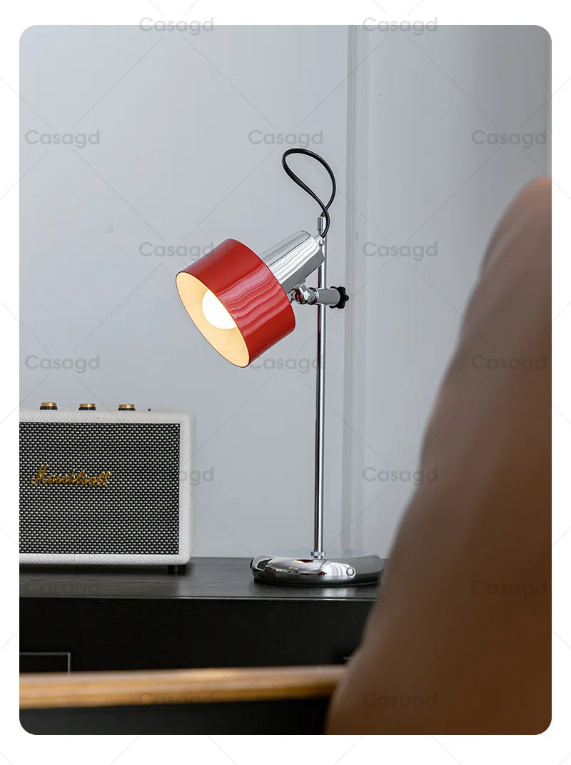 Luminária de Mesa Retrô Bauhaus Haste Regulável E27 – Sala e Escritório