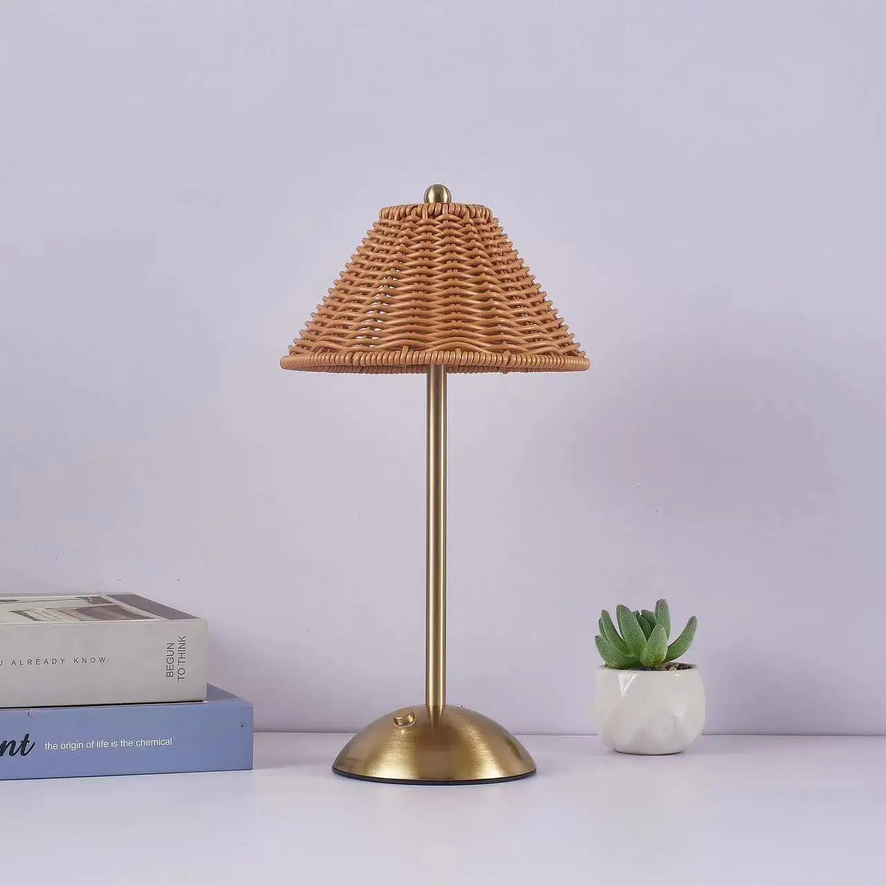 Abajur Avnaora - Rattan Natural - quarto boho natural