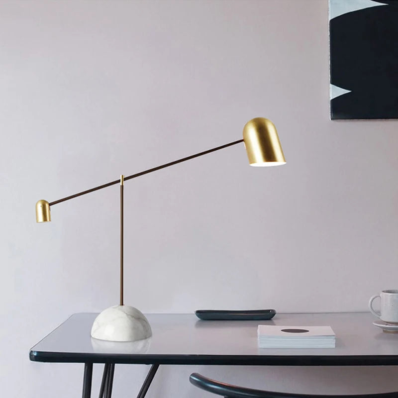 Luminária de Mesa Base Mármore Designer com Regulagem – Sala e Quarto