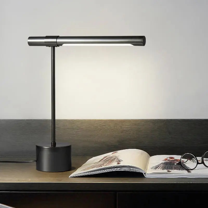 Luminária de Mesa Cobre Real com Cúpula Tecido LED – Quarto e Sala