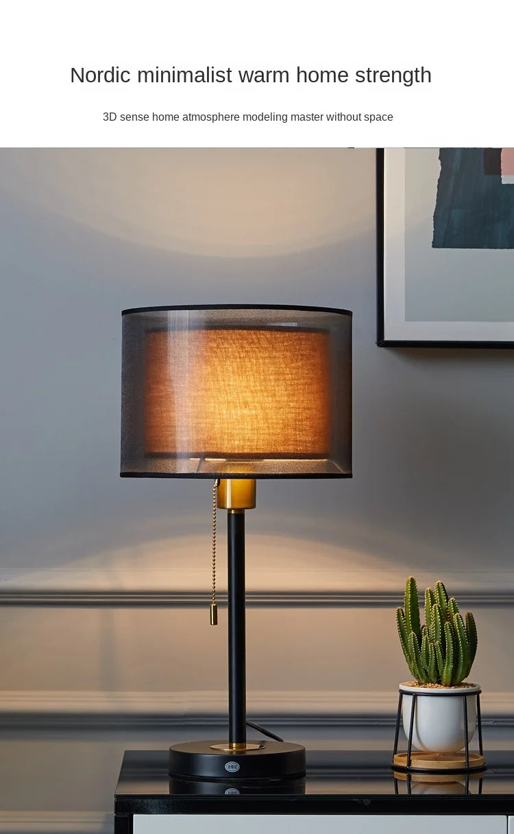 Luminária Mesa Ouro Americana Retrô Nórdica Luxo LED Quarto