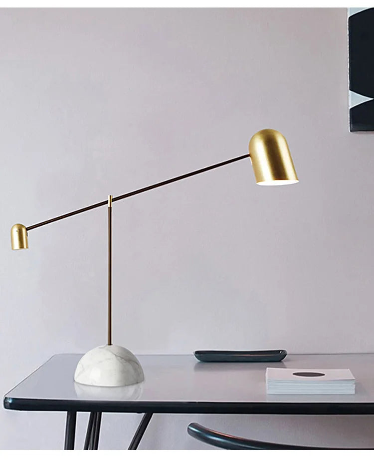 Luminária de Mesa Base Mármore Designer com Regulagem – Sala e Quarto