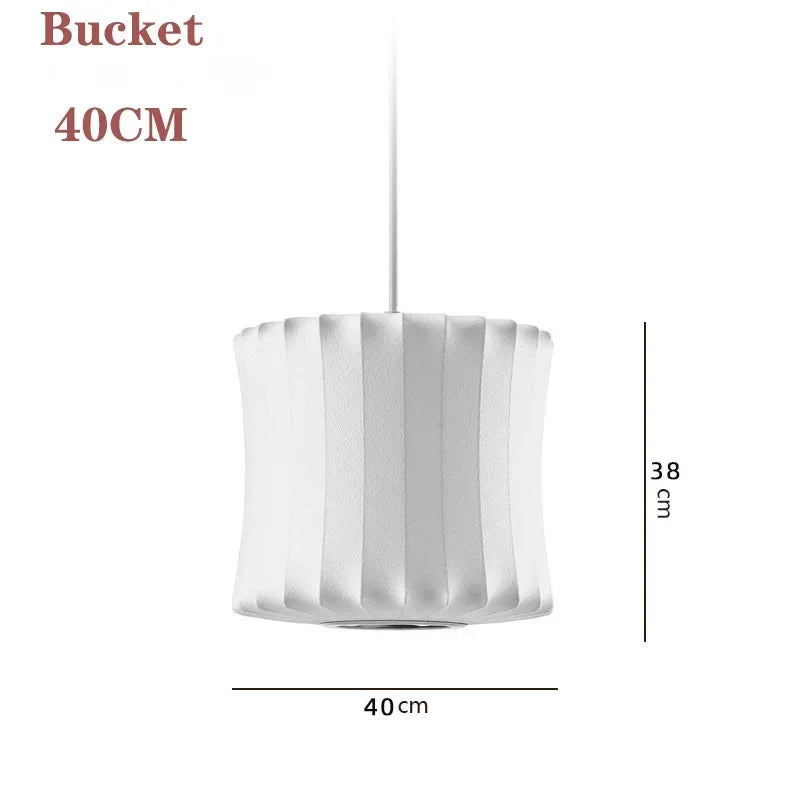 Pendente Lanterna de Tecido Branco LED