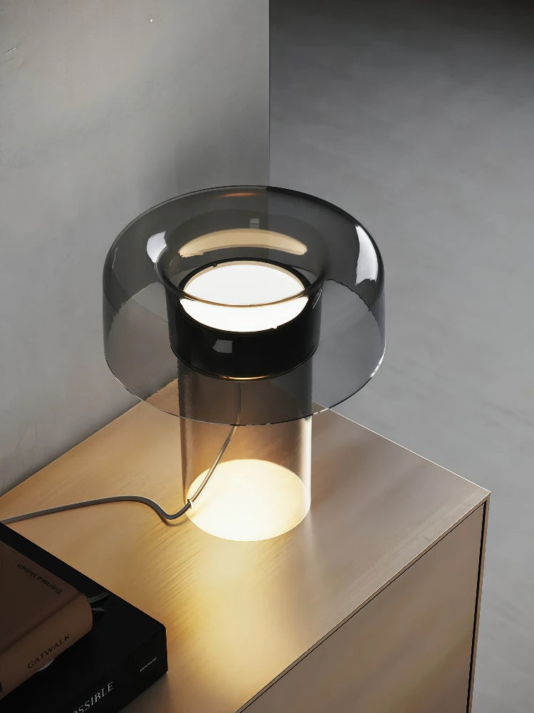 Luminaria de Mesa Avmaina - Vidro Texturizado - aparador escultural