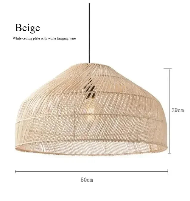 Pendente Elroa - Rattan e Linho - hall boho natural