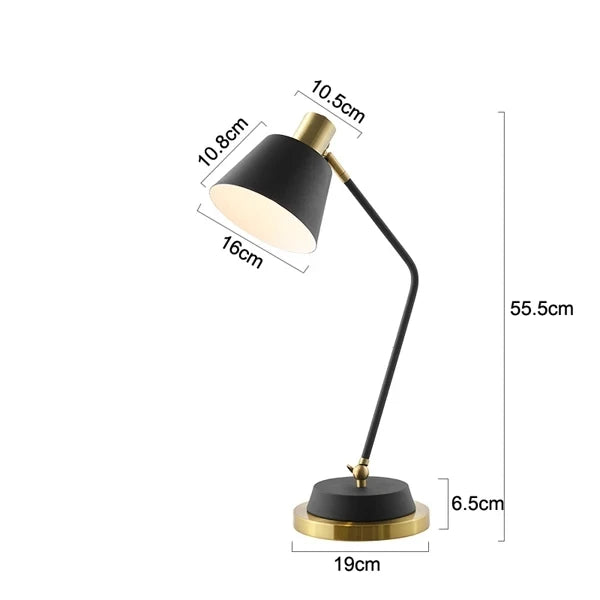 Luminária de Mesa Ferro Nórdica Flexível LED – Proteção Ocular para Leitura