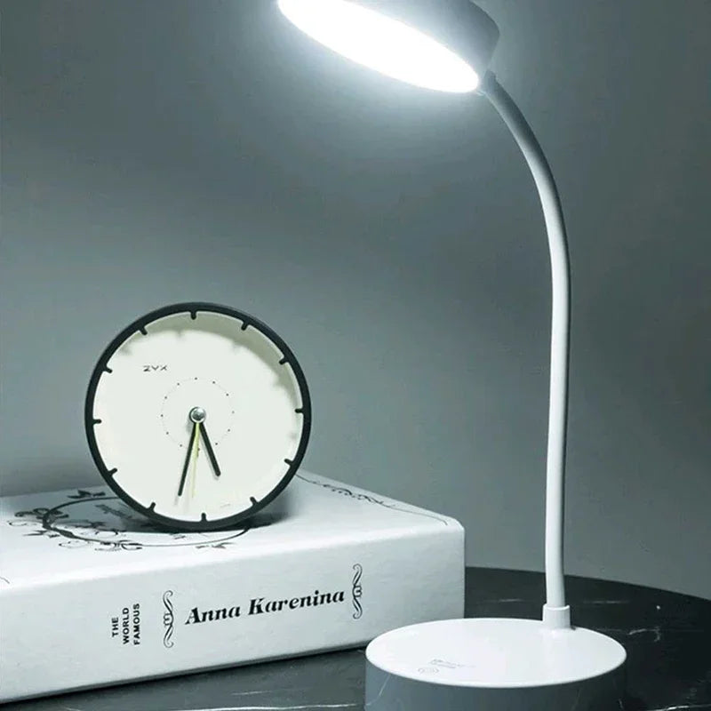 Luminária de Mesa LED USB Flexível com Dimmer 3 Níveis – Proteção Ocular