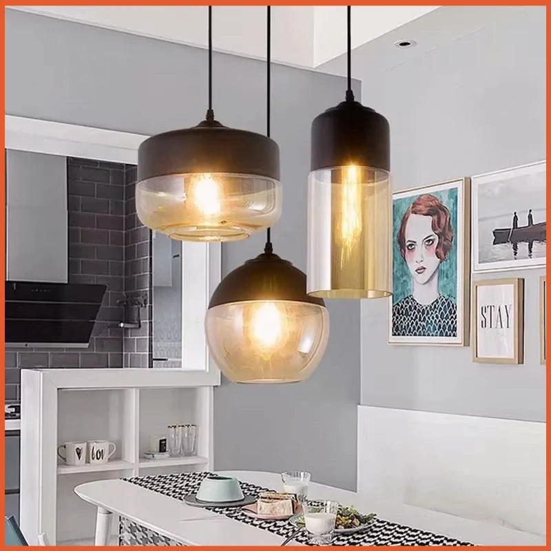 Pendente de Vidro Nórdico Moderno para Sala de Jantar