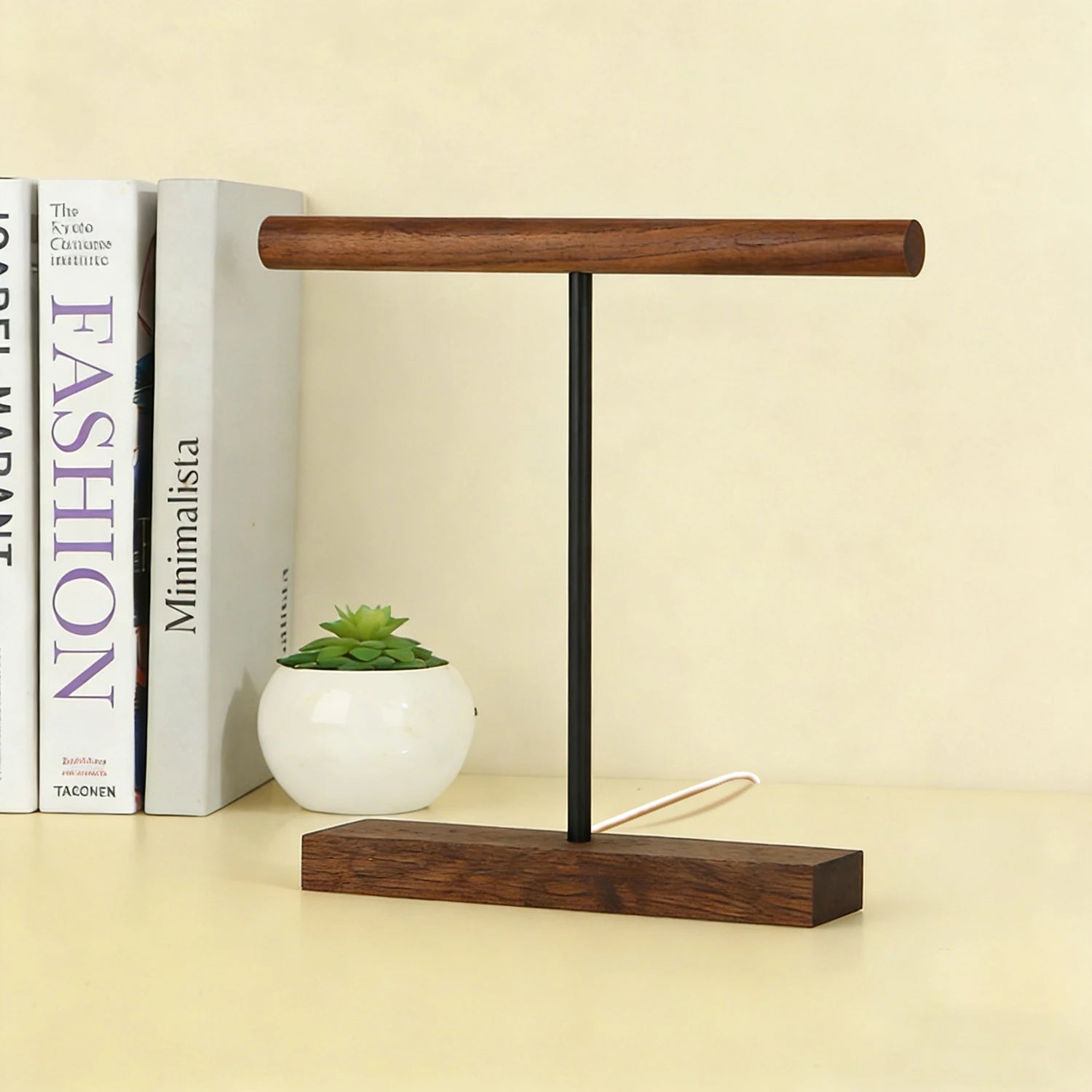 Luminária de Mesa Nogueira COB USB – Luz Ambiente para Quarto