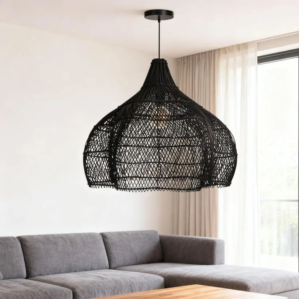 Lustre Artesanal Rattan Estilo Japonês