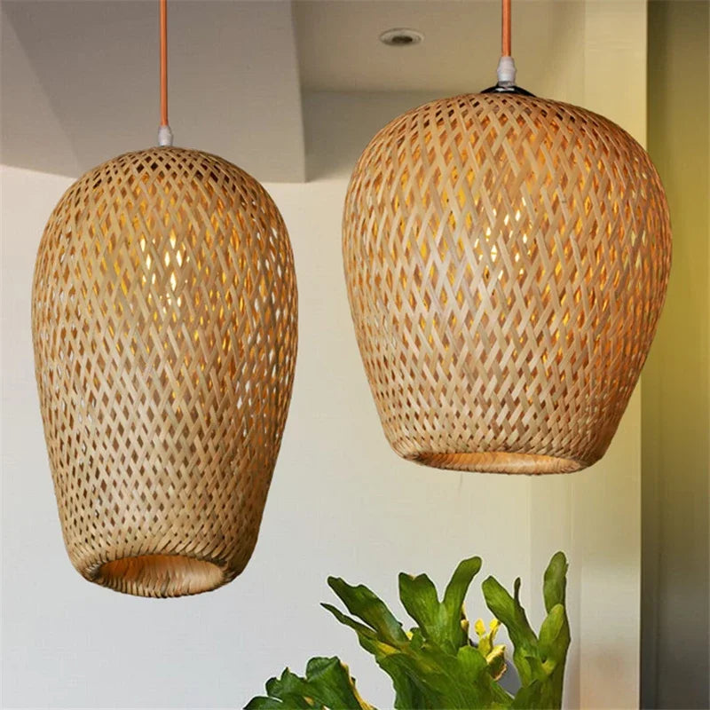 Pendente de Bambu Feito à Mão Estilo Chinês para Sala e Restaurante