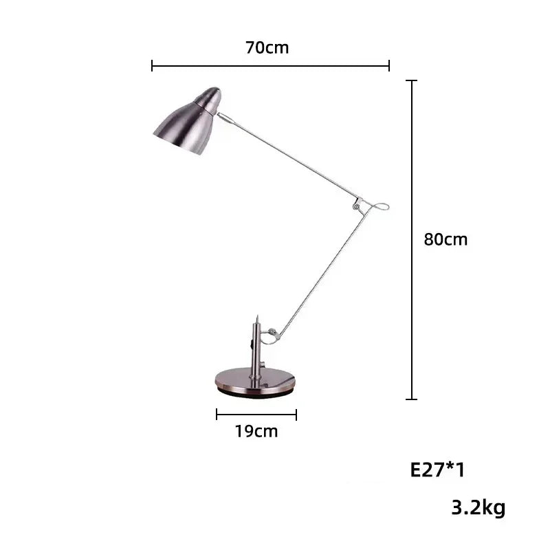 Luminária de Mesa Braço Articulado Alumínio Flexível com Lâmpada E27 LED