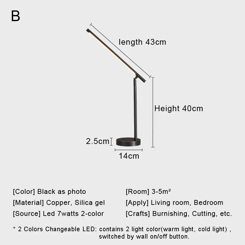 Luminária de Mesa Cobre Real com Cúpula Tecido LED – Quarto e Sala