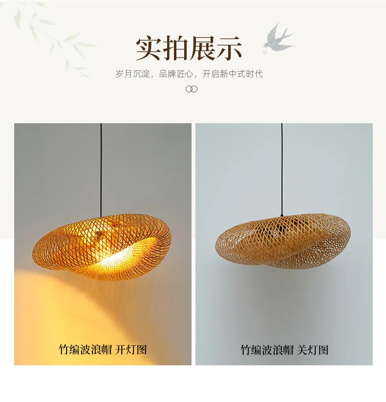 Pendente Elsiuna - Rattan e Bambu - ilha de cozinha japandi