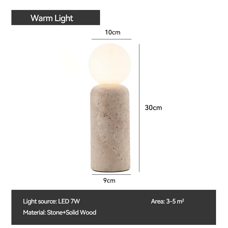 Luminária de Mesa Pedra Retrô Criativa – Decoração para Quarto e Sala