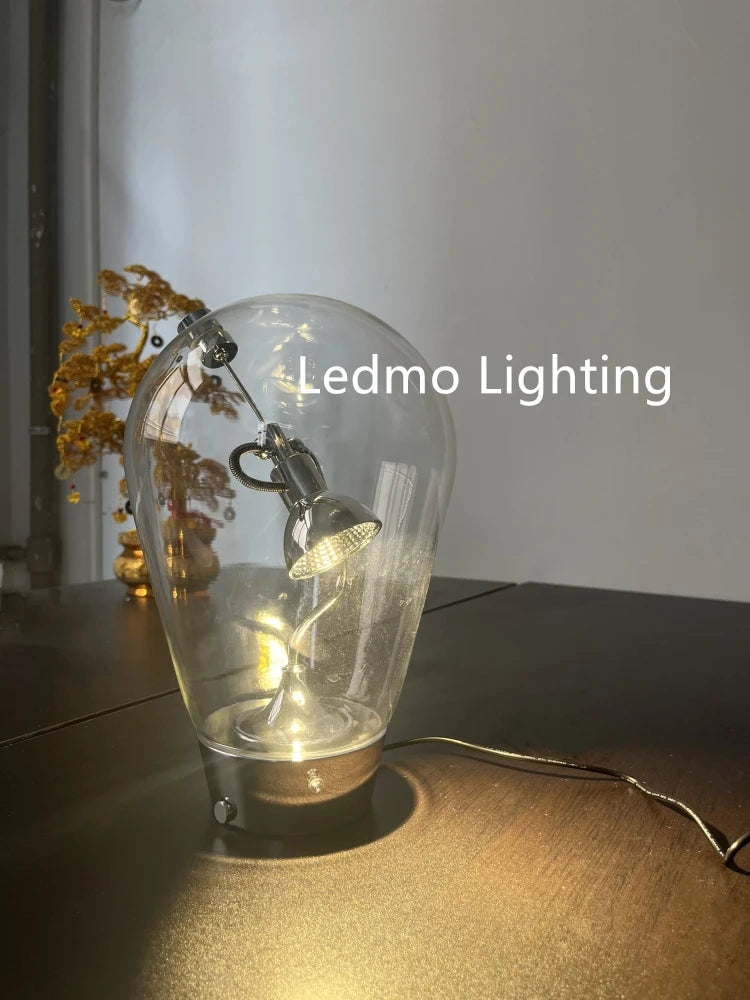 Luminária Italiana Vintage Vidro Rotativo Dimmer Mesa