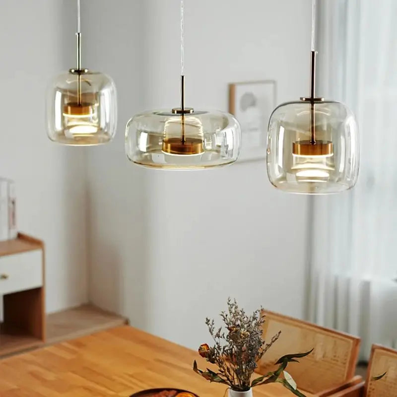 Pendente Elmae - Vidro Texturizado - quarto escultural