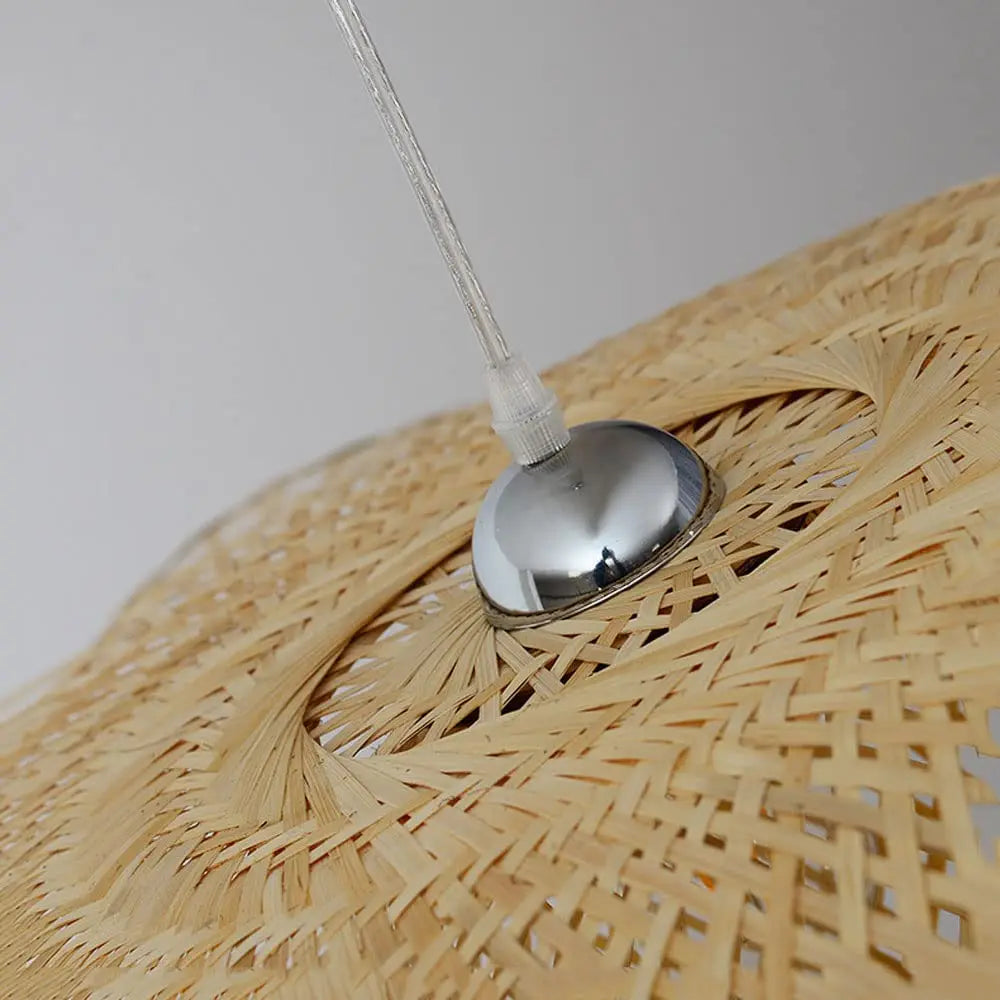 Lustre Boho de Bambu com Design de Folha para Restaurante e Café