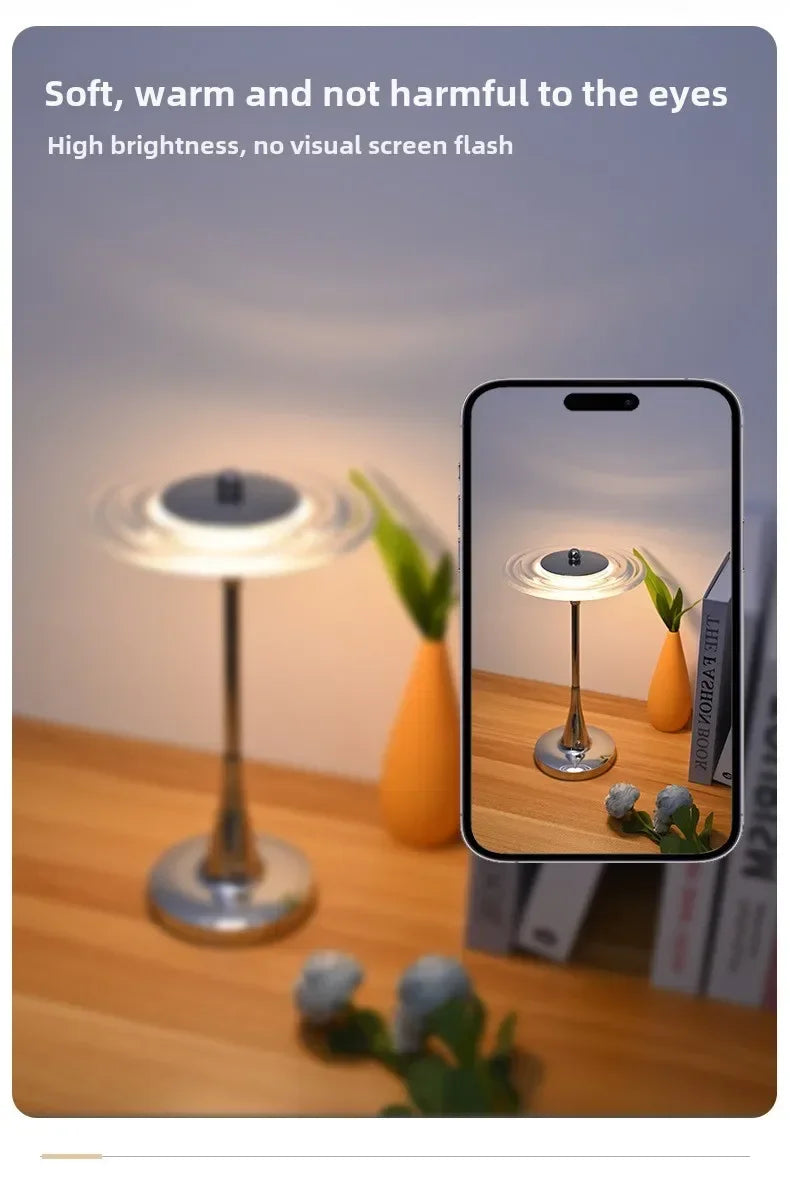 Luminária LED Disco Voador Recarregável Touch Cabeceira