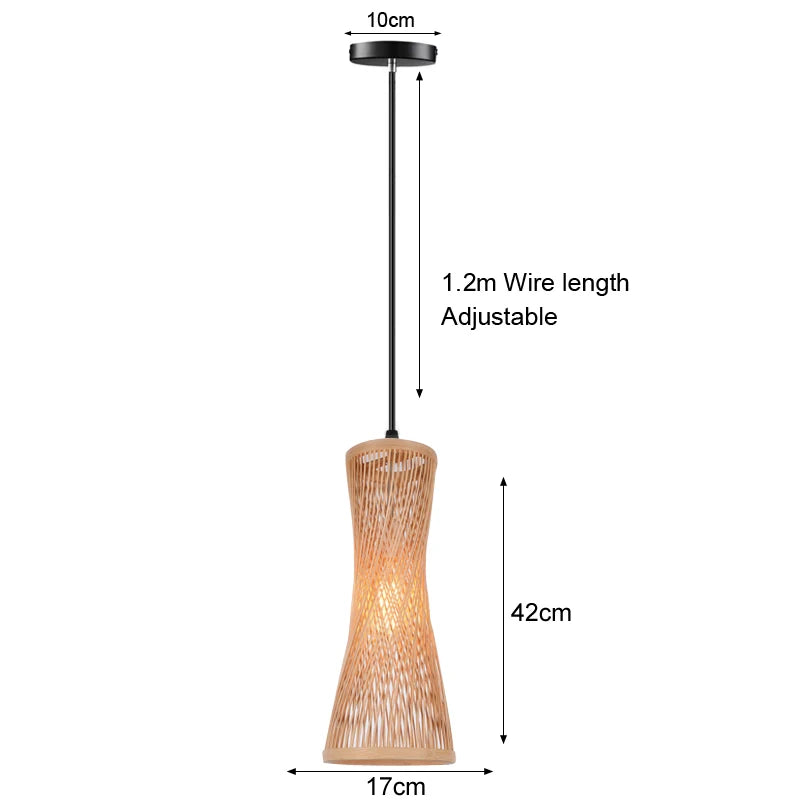 Pendente Eldiina - Rattan e Bambu - bancada gourmet boho natural