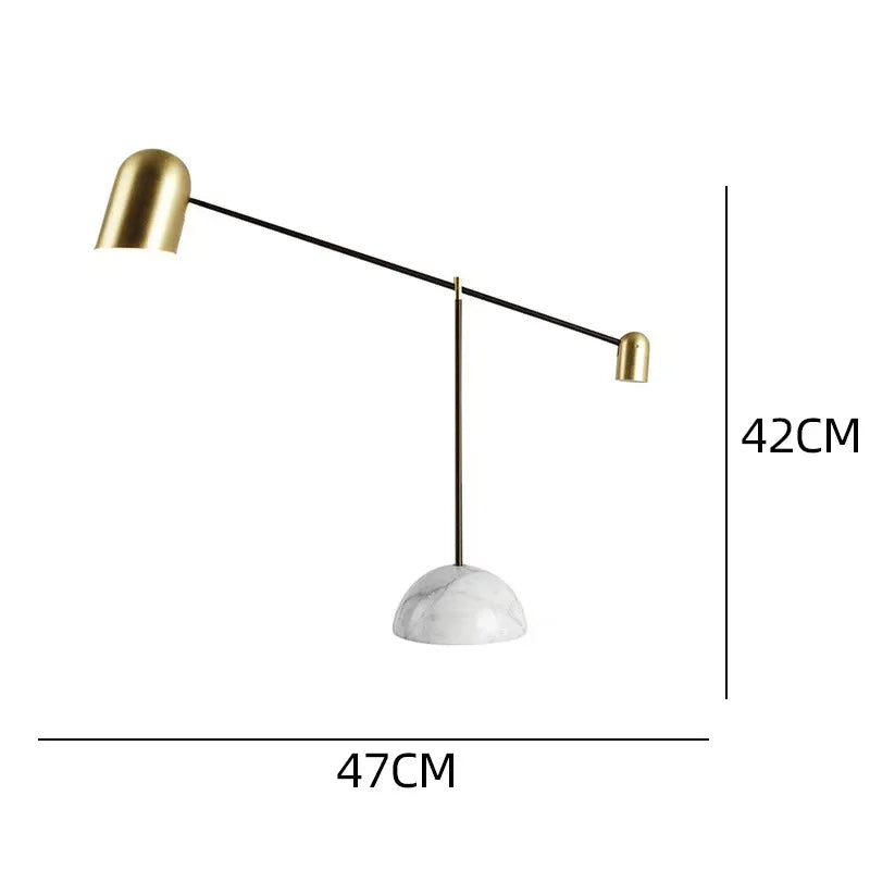 Luminária de Mesa Base Mármore Designer com Regulagem – Sala e Quarto