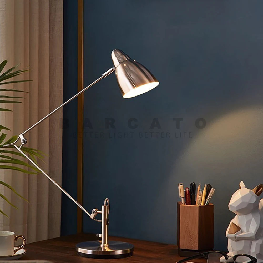 Luminária de Mesa Braço Articulado Longo Alumínio E27 – Escritório e Leitura