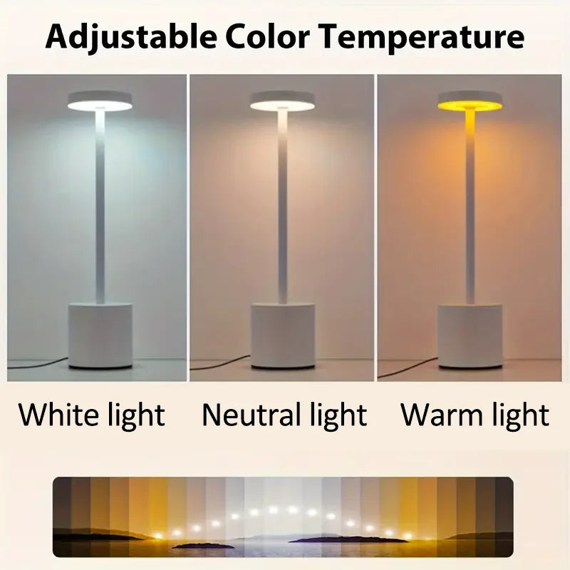 Luminária LED Recarregável Touch Mesa Sala Jantar Quarto
