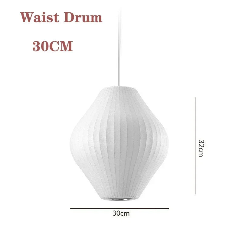 Pendente Lanterna de Tecido Branco LED