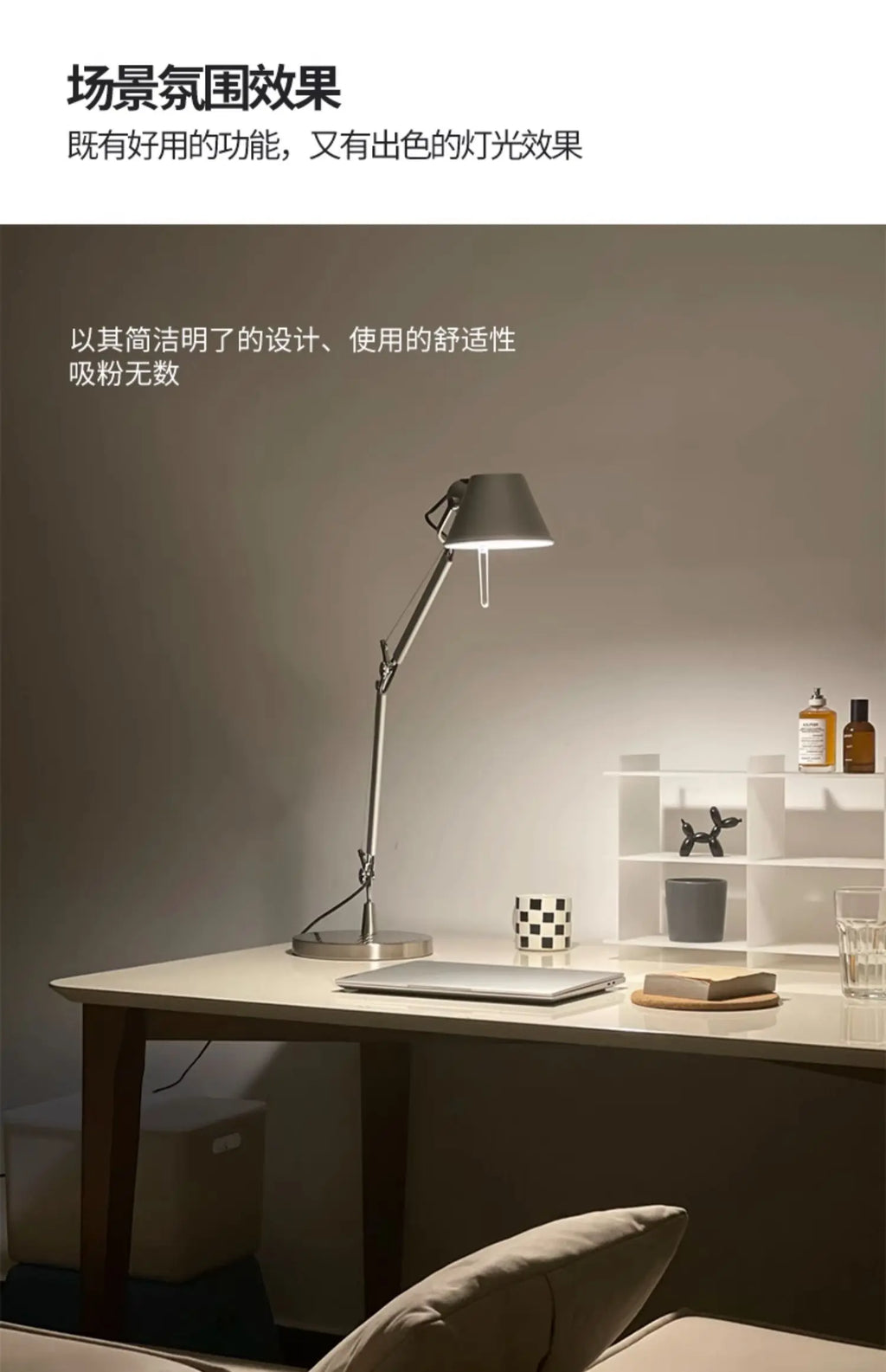 Luminária de Mesa Dobrável Braço Retrátil – LED Proteção Ocular Escritório