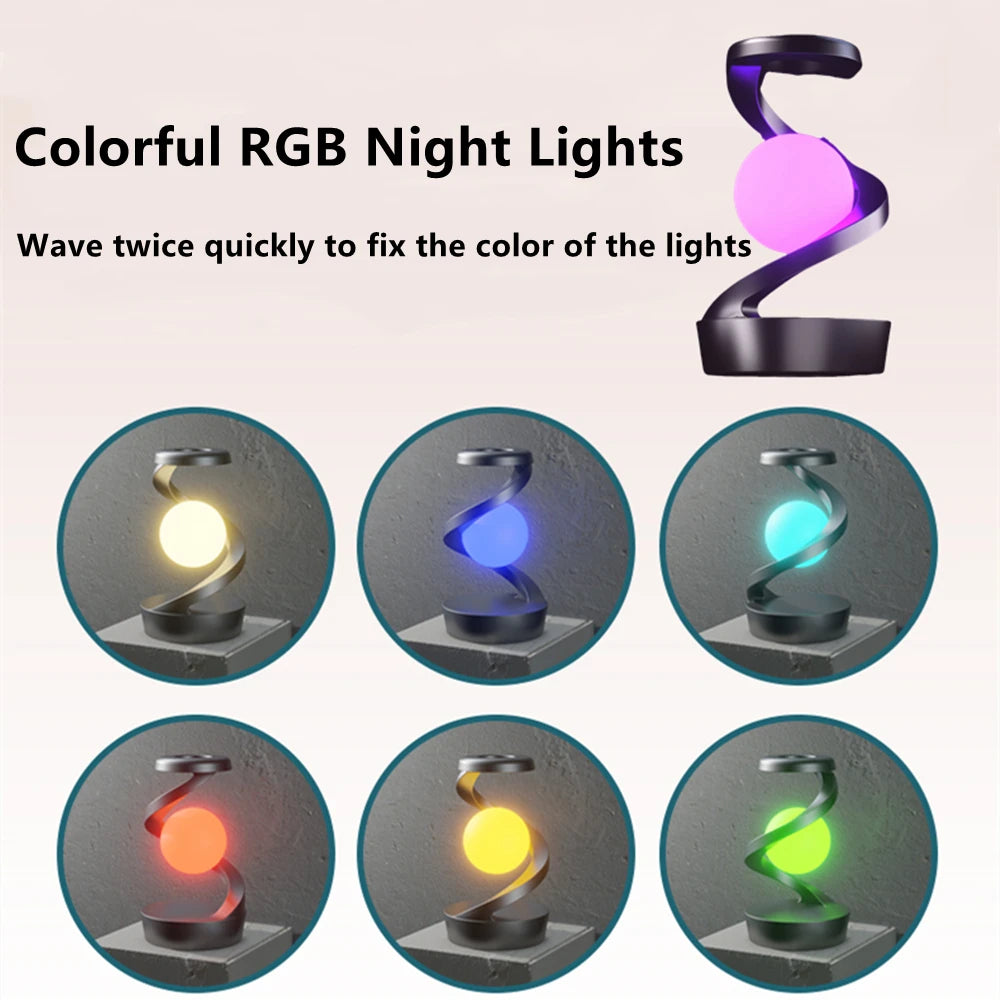 Luminária de Mesa Flutuante com Carregador Sem Fio 15W e RGB