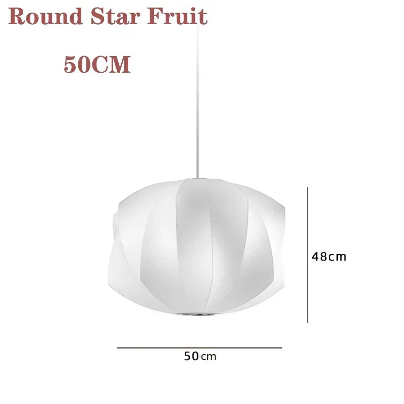 Pendente Lanterna de Tecido Branco LED