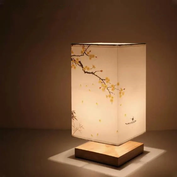 Luminaria de Mesa Avtaia - Madeira Nogueira - home office oriental
