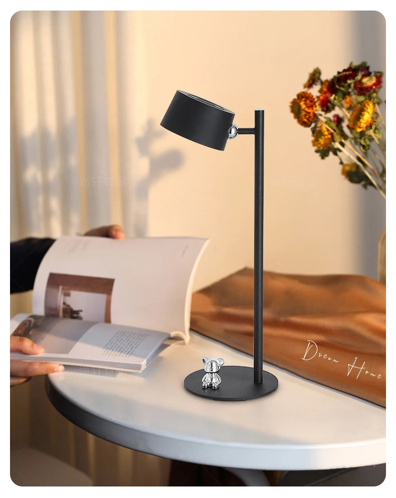 Luminária de Mesa Magnética Recarregável Giratória – Para Estudo e Parede