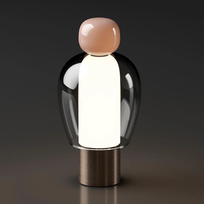 Luminária Vidro LED USB Decorativa Sala Quarto Minimalista