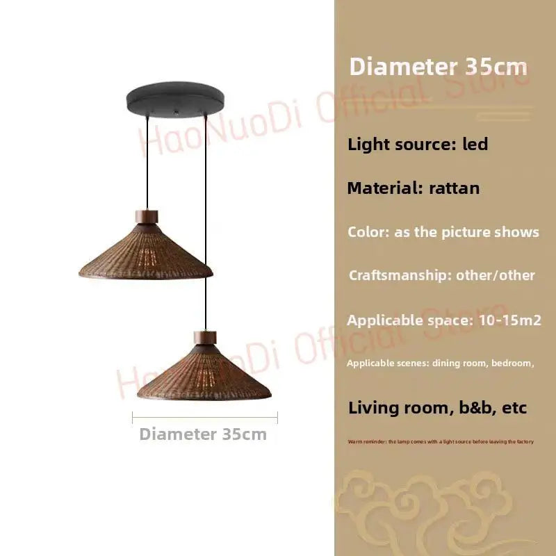 Lustre Artesanal Rattan Cúpula Retrô