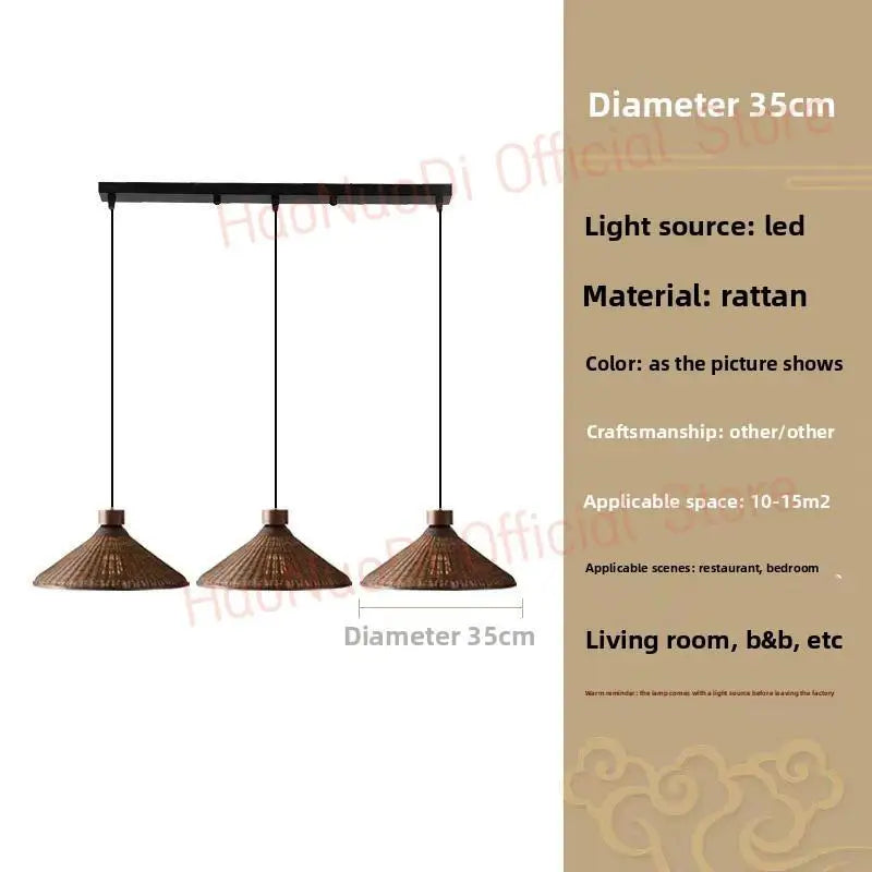 Lustre Artesanal Rattan Cúpula Retrô