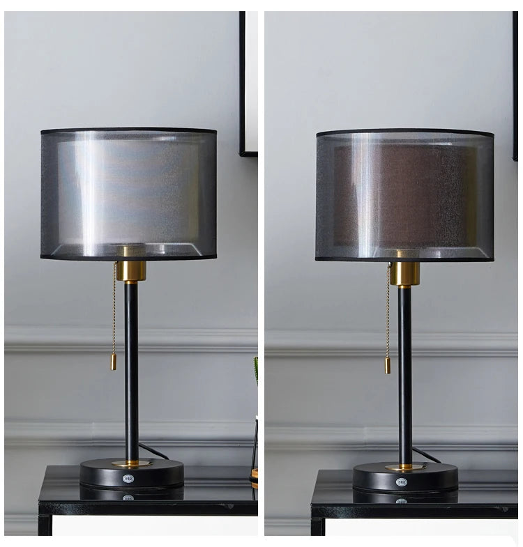 Luminária Mesa Ouro Americana Retrô Nórdica Luxo LED Quarto