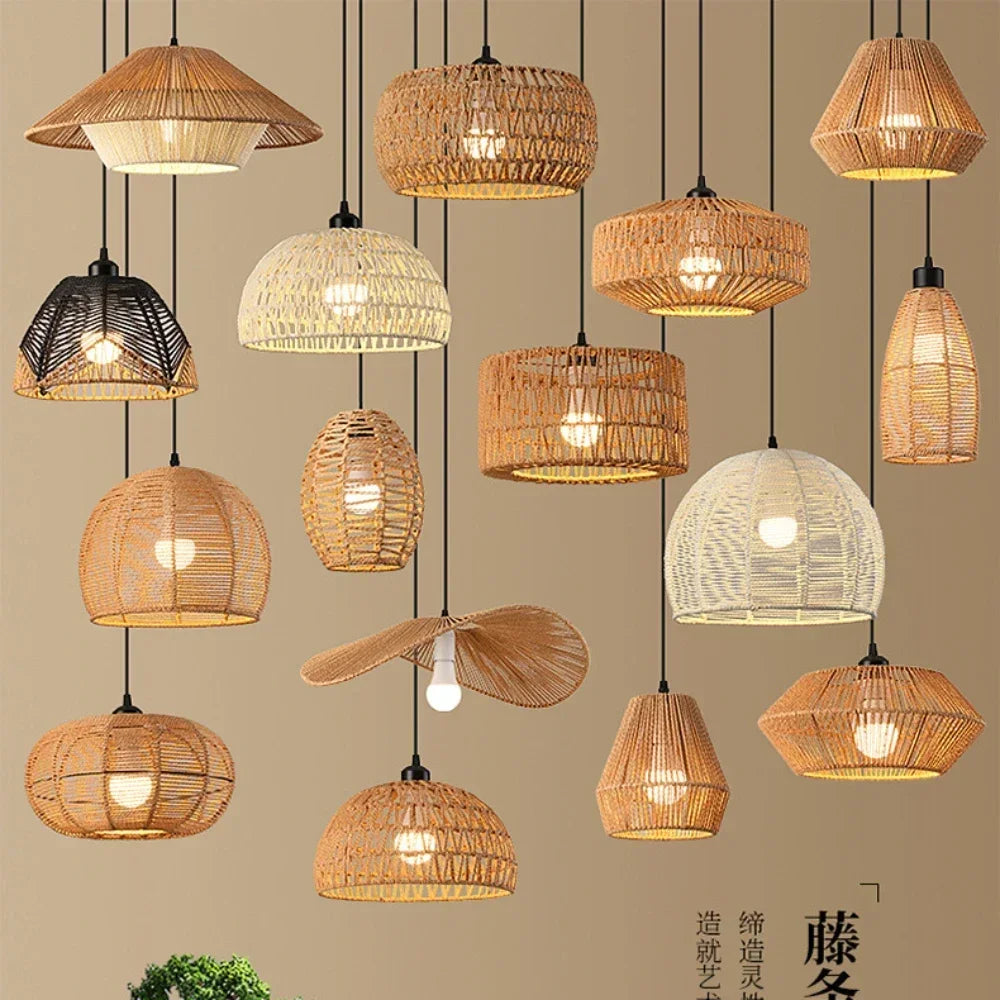 Pendente Eltaara - Rattan Natural - ilha de cozinha japandi