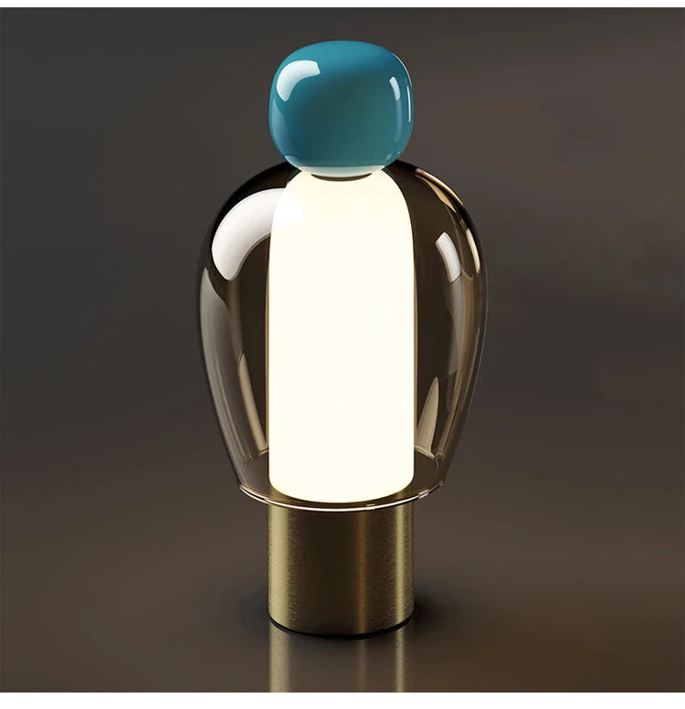 Luminária Vidro LED USB Decorativa Sala Quarto Minimalista