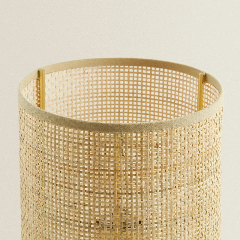 Luminária Rattan Artesanal Nórdica Cabeceira