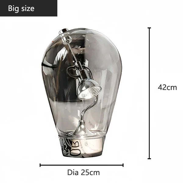 Luminária Italiana Vintage Vidro Rotativo Dimmer Mesa
