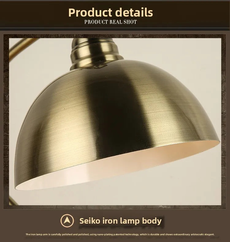 Luminária de Mesa Americana Ferro Forjado Bronze – Sala e Escritório