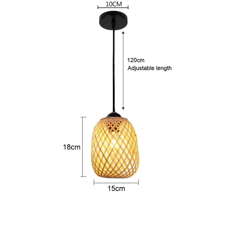 Pendente Elcaela - Bambu Natural - sala de jantar boho natural