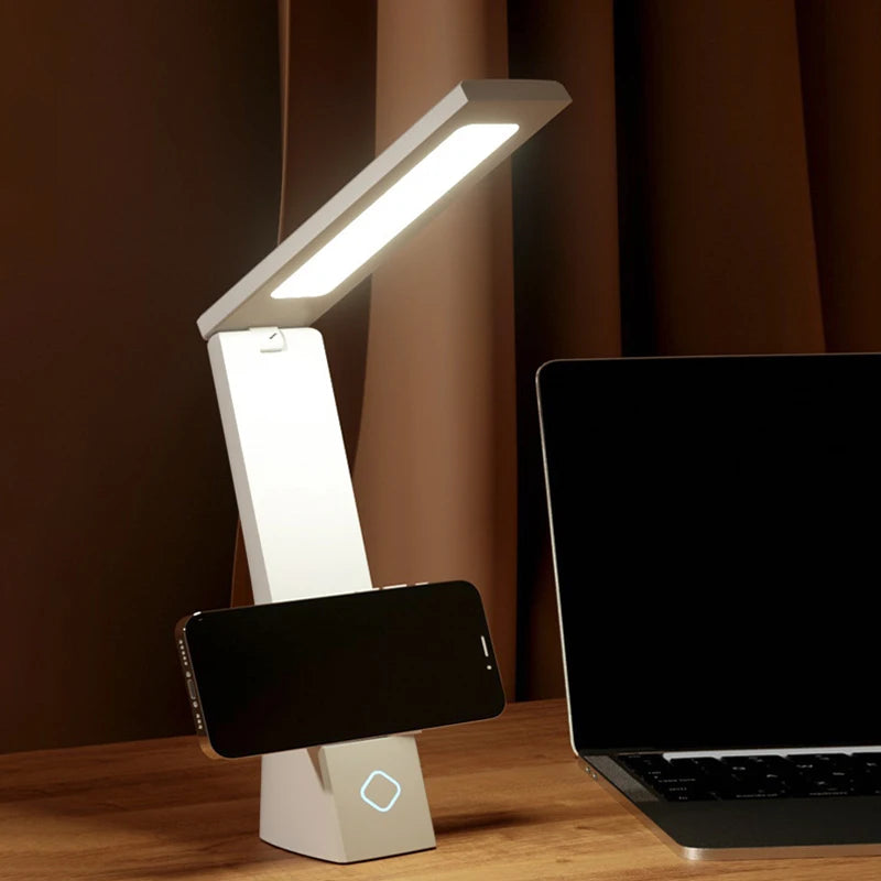 Luminária de Mesa LED Dobrável Recarregável – Proteção Ocular para Estudos