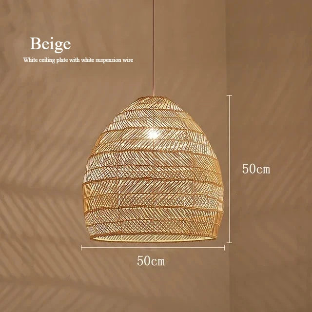 Pendente Elroa - Rattan e Linho - hall boho natural