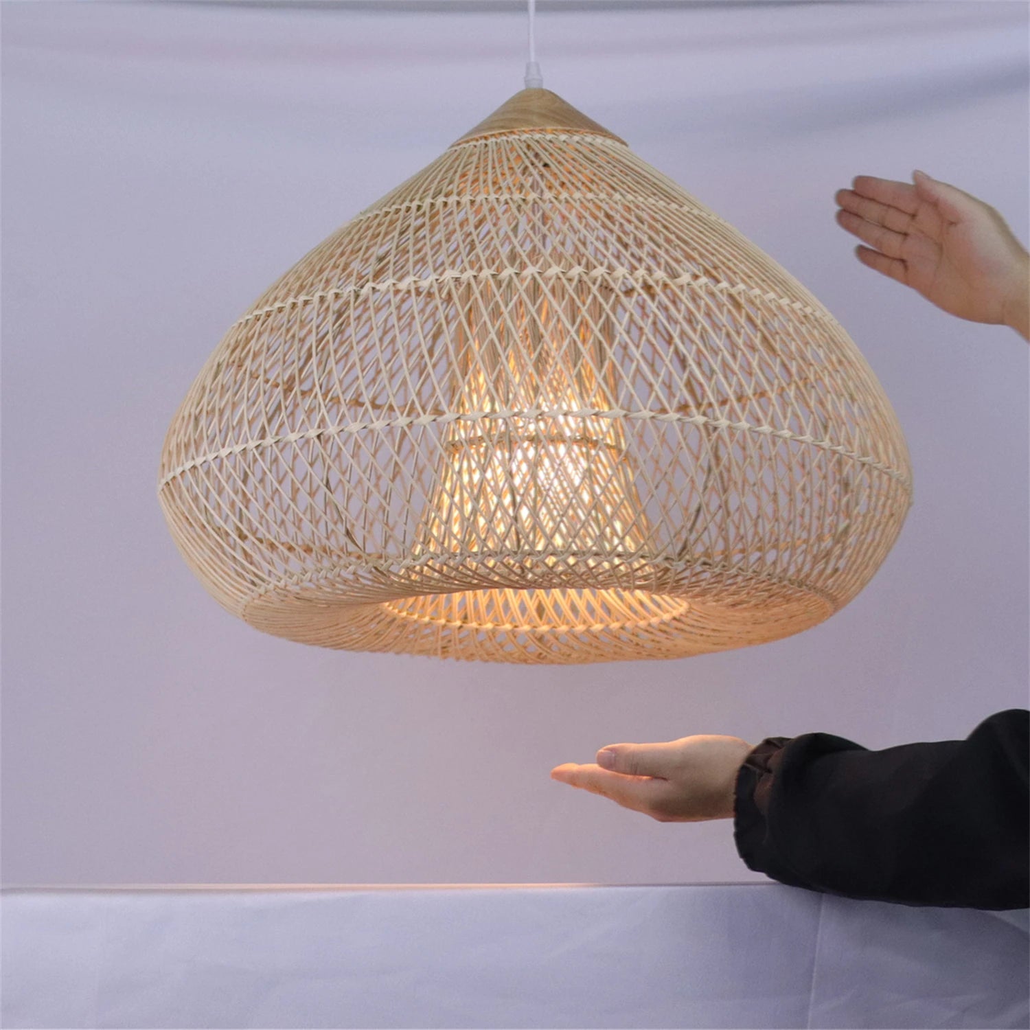 Pendente Cúpula em Rattan Trançado Natural
