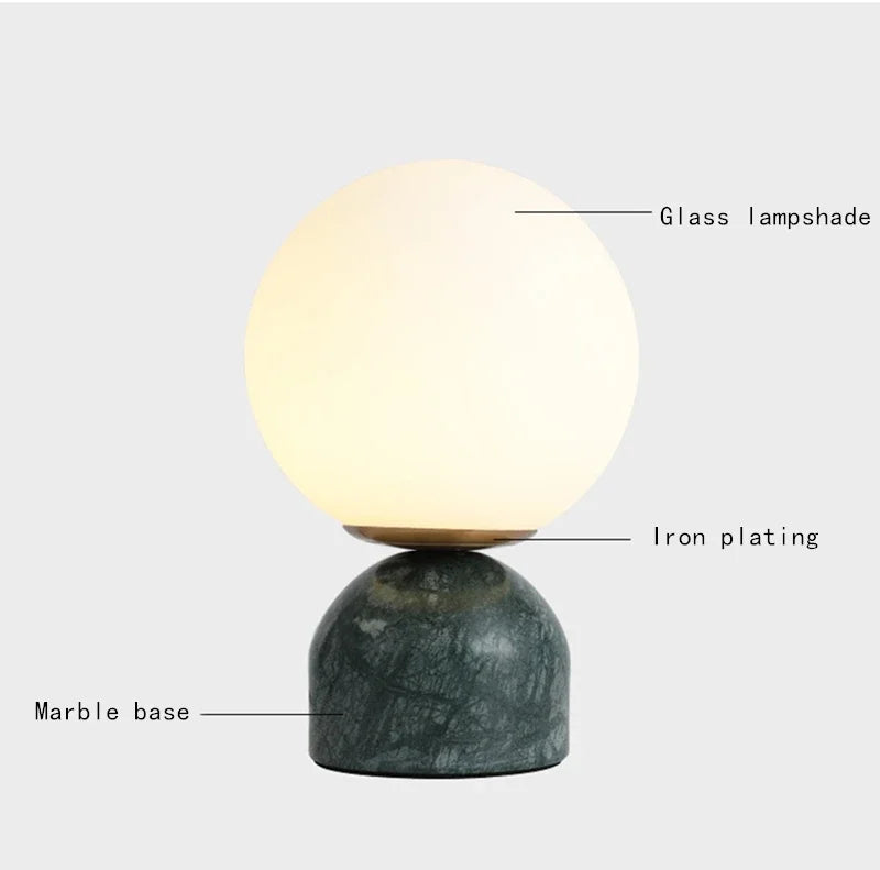 Luminária de Mesa Nórdica Vidro Personalizada – Quarto, Cabeceira e Escritório