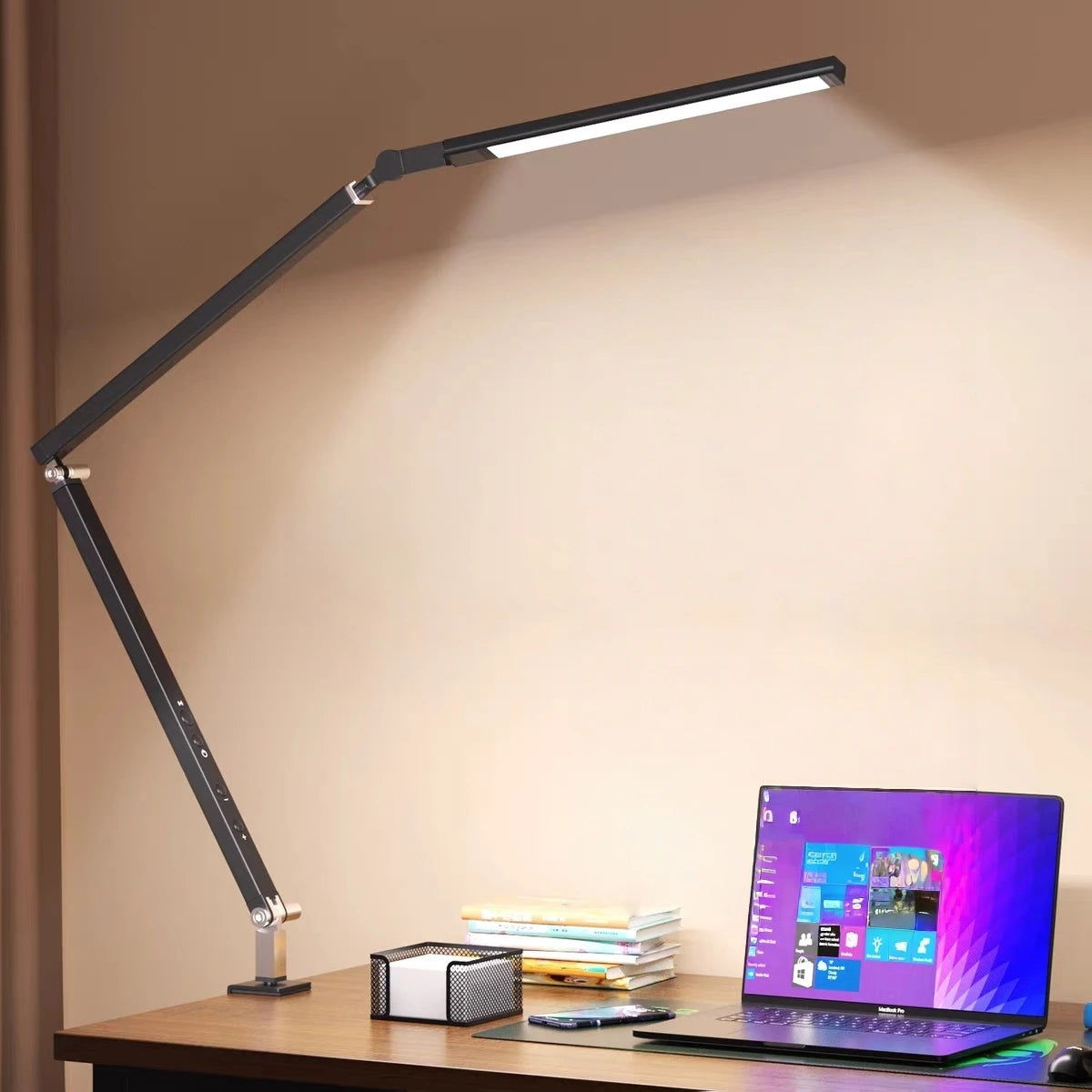 Luminária de Mesa 8W Braço Articulado com Dimmer LED – Proteção Ocular